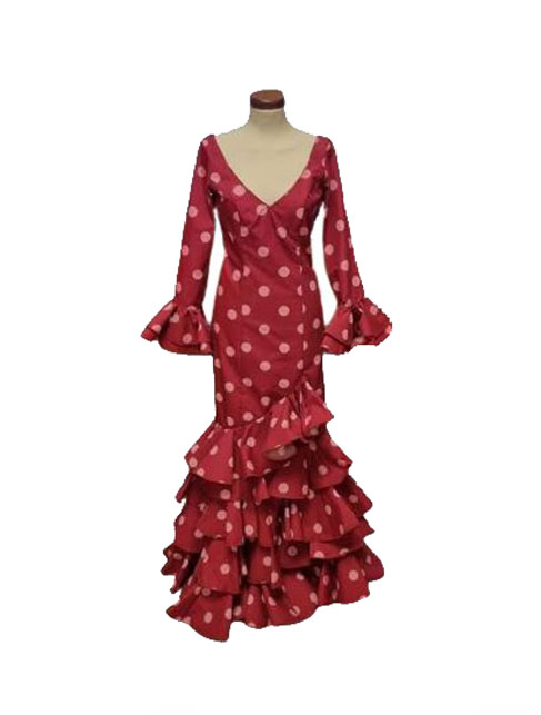 Taille 36. Costume Flamenco. Lolita Bordeaux À Pois Rose